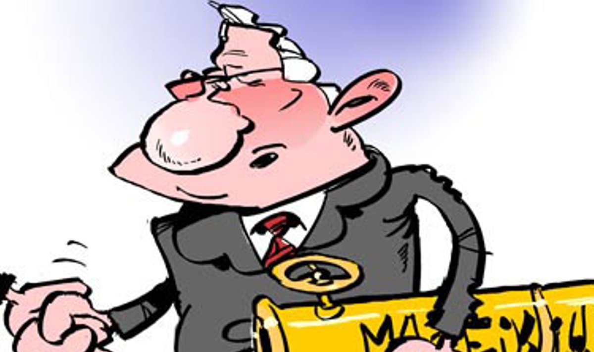 Vyriausybė parduoda "Mažeikių naftos" akcijas - karikatūra.