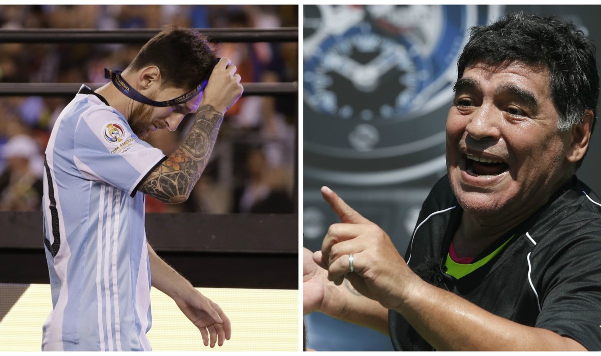 Lionelis Messi ir Diego Armando Maradona (AFP, AP nuotr.)