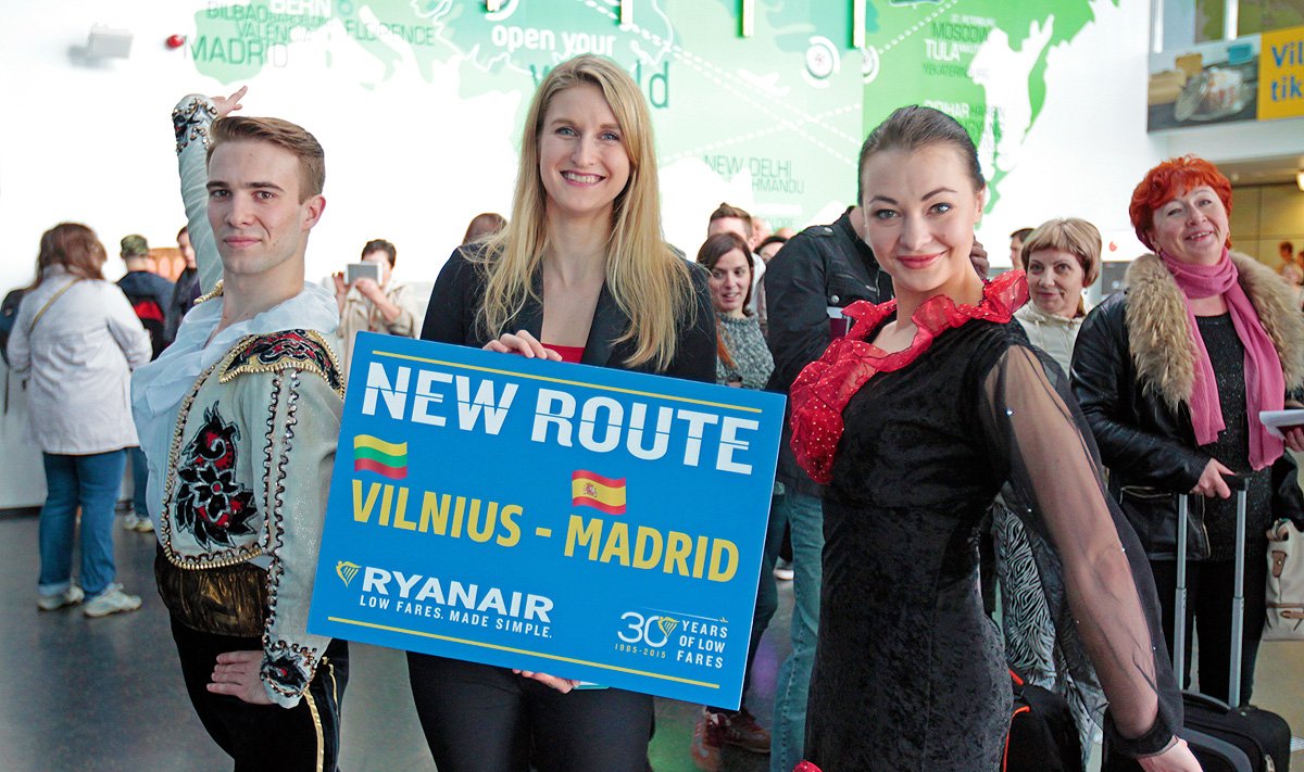 Ryanair pradeda skrydžius į Madridą