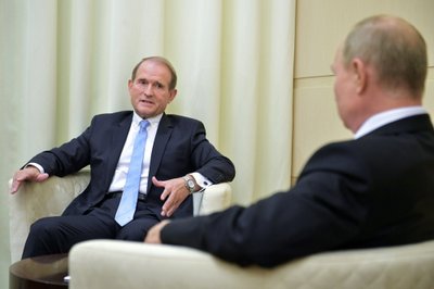 Viktoras Medvečukas ir Vladimiras Putinas 2020 metais