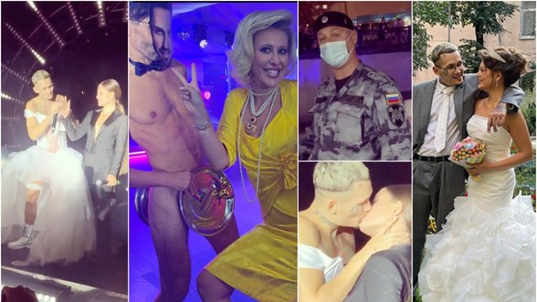Skandalingos rusų reperio Morgenšterno vestuvės: netradicinė apranga, striptizo šokėjai ir dėl narkotikų atvykusi policija