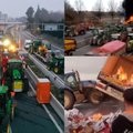 Neįtikėtini vaizdai iš ūkininkų protesto Prancūzijoje: išdaužė lietuvių įmonės vilkiko langus, padegė priekabą