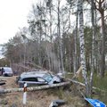 Didelė avarija Neringoje: susidūrus dviem automobiliams virto net medžiai