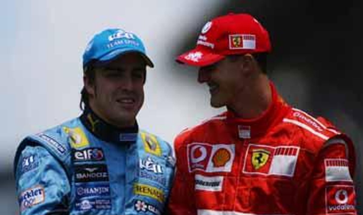 Fernando Alonso ir Michaelis Schumacheris