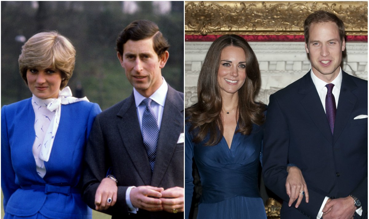 Princesė Diana ir princas Charlesas; Kate Middleton ir princas Williamas