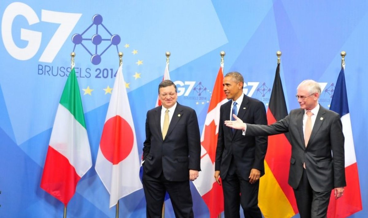 Jose Manuelis Barroso, Barackas Obama irHermanas van Rompuy 