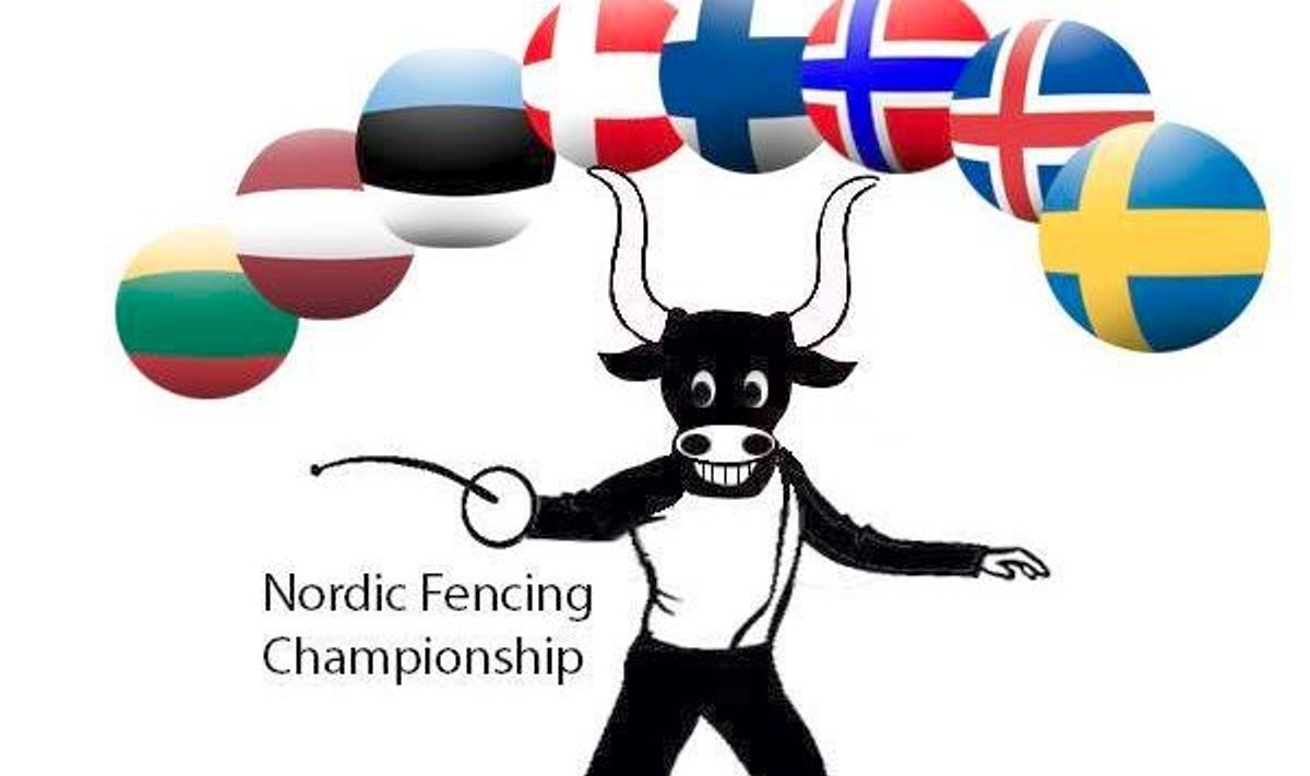 Šiaurės šalių jaunių ir jaunimo fechtavimo čempionato logotipas