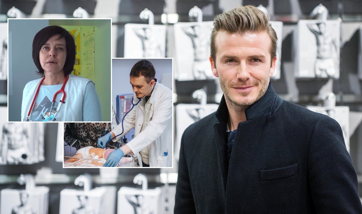 Davidas Beckhamas, Iryna, akimirka iš Charkovo ligoninės / Vida press, Instagram nuotr.