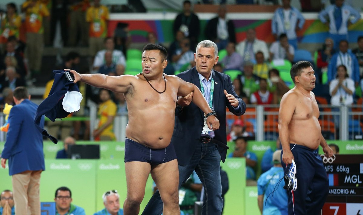 Mongolijos imtynių trenerių protestas