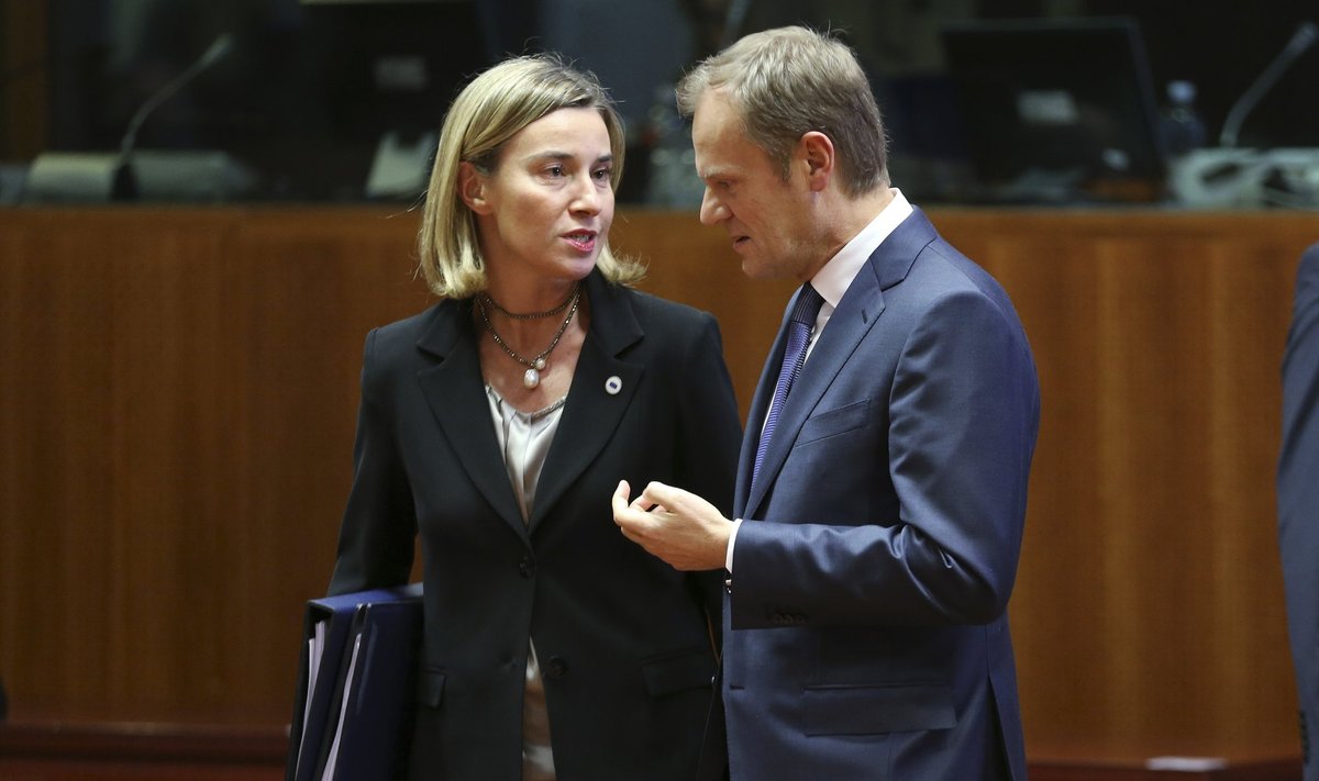 Federica Mogherini, Donaldas Tuskas, Europos Vadovų Tarybos viršūnių susitikime