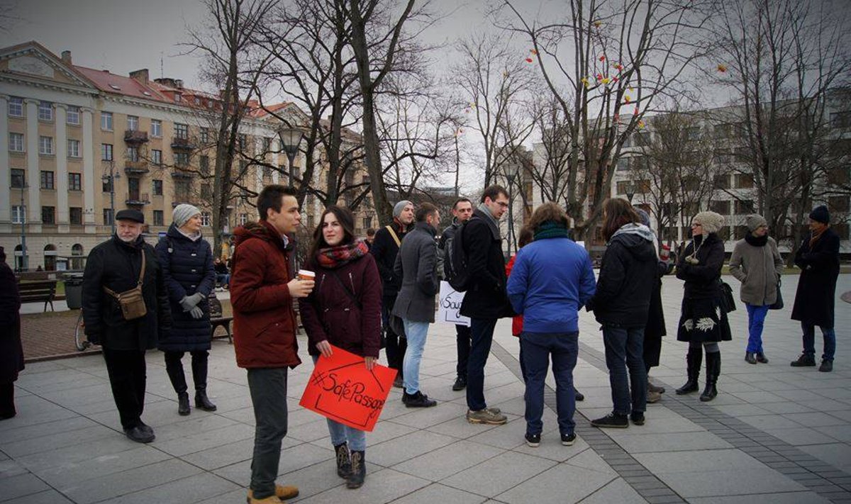 Refugee support rally in Vilnius. Photo Facebook