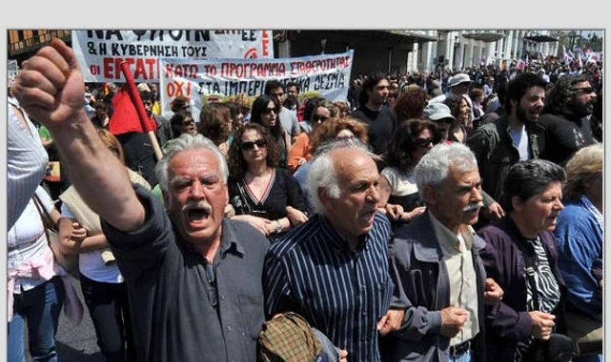 Protestai Graikijoje prieš griežtas taupymo priemones