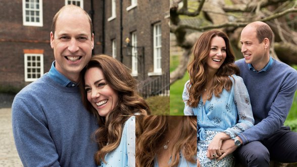 Kuklioji Kate Middleton vestuvių metinėms pažymėti skirtose nuotraukose užfiksuota su prabangiu papuošalu: įvardijo vėrinio kainą