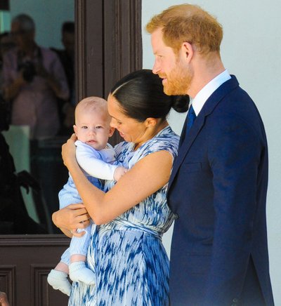 Princas Archie su tėvais princu Harry ir Meghan Markle