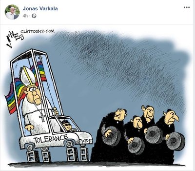 Jono Varkalos pasidalinta karikatūra