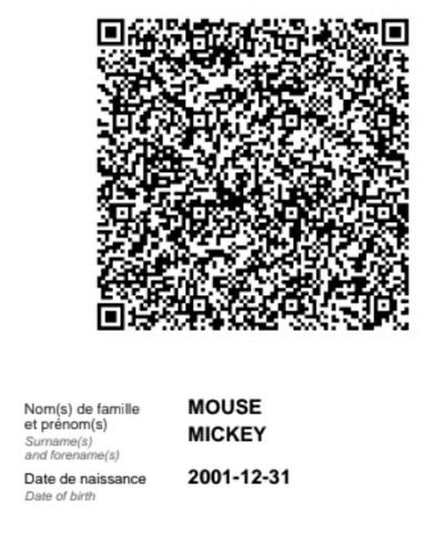 Mickey Mouse COVID-19 sertifikatas