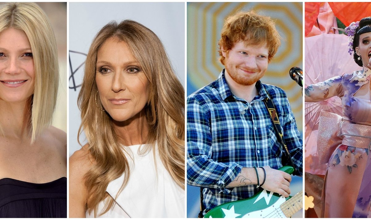 Gwyneth Paltrow, Celine Dion, Ed Sheeran, Katy Perry