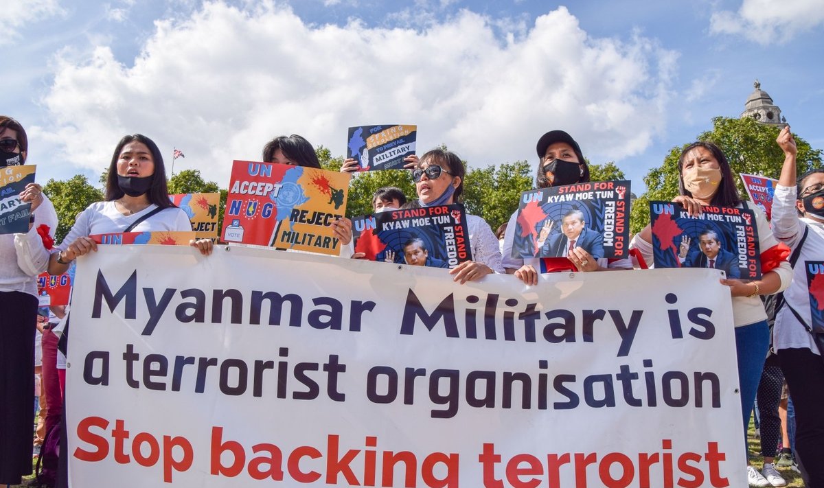 Protestas prieš Mianmaro kariuomenę