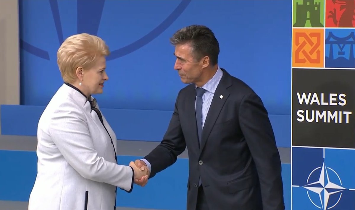 Lithuanian President Dalia Grybauskaitė and NATO Secretary General Anders Fogh Rasmussen