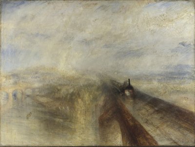 JMW Turner, Lietus, garas ir greitis – didysis Vakarų geležinkelis (Rain, Steam, and Speed – The Great Western Railway), 1844. ©The National Gallery, London. 