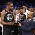 Tritaškių liūtimi tapusiose NBA Visų žvaigždžių rungtynėse triumfavo LeBrono Jameso komanda
