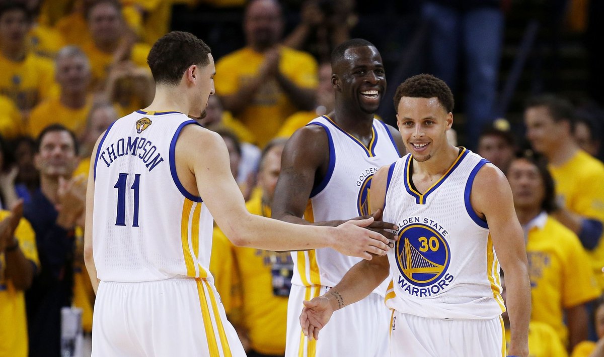 Klay Thompsonas, Draymondas Greenas ir Stephenas Curry