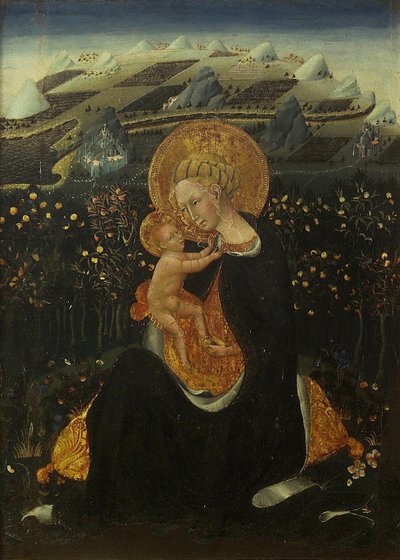 Giovanni di Paolo, Nuolankioji Madona, 1450. Siena, Pinacoteca Nazionale. 