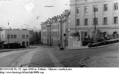 Vilniaus vaizdų kaita. Apie 1960 m. Geležinkelio valdybos pastatų komplekso terasa
