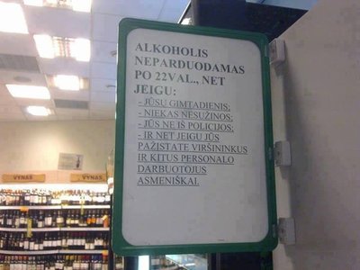 alkoholis neparduodamas