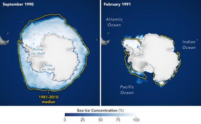 Palydovai surinko duomenis apie ledo būklę Antarktidoje