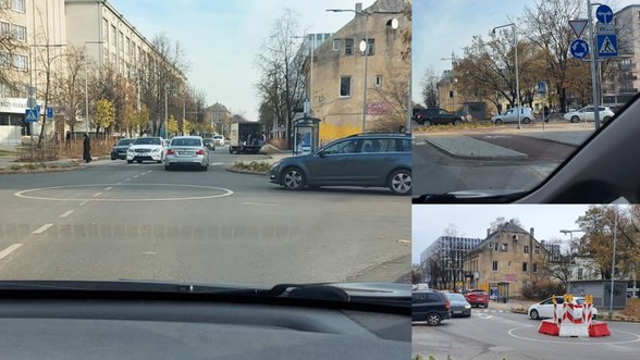 Pirma sankryža, nubraižyta pagal Vilniaus naujus 12 standartų, vairuotojams jau spėjo užkliūti