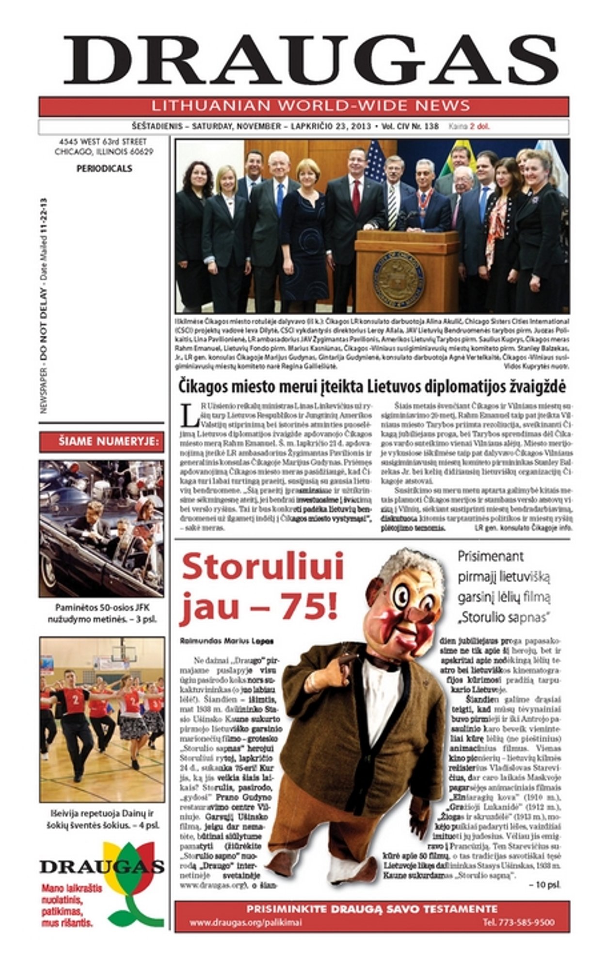 Laikraštis „Draugas“ leis ir anglišką versiją - Delfi