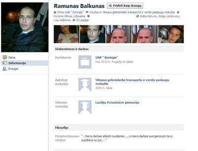 R.Balkūno profilis Facebooke