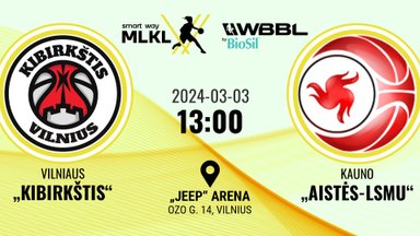 „Smart Way“ MLKL – „BioSil“ WBBL: Vilniaus „Kibirkštis“ – Kauno „Aistės-LSMU“