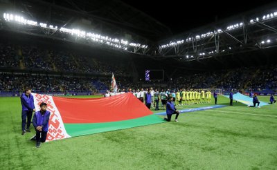 Baltarusijos vėliava prieš UEFA rungtynes