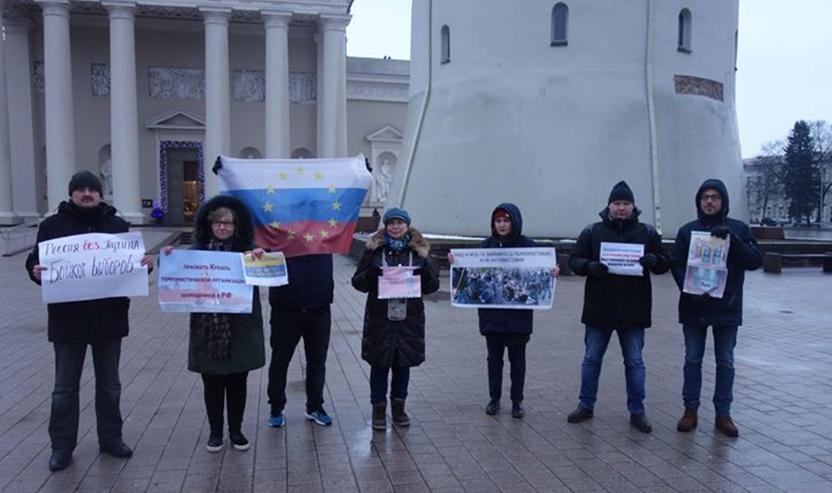 Акция в поддержку всероссийского бойкота выборов (Вильнюс)