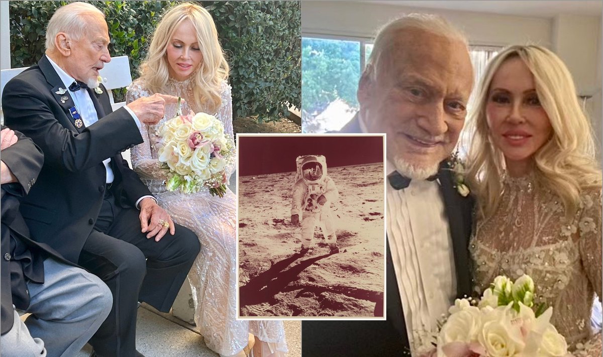 Buzzas Aldrinas vedė savo mylimąją / Foto: Twitter, Scanpix