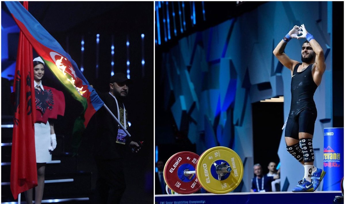 Europos sunkiosios atletikos čempionato atidarymo ceremonijos metu padegta Azerbaidžano vėliava