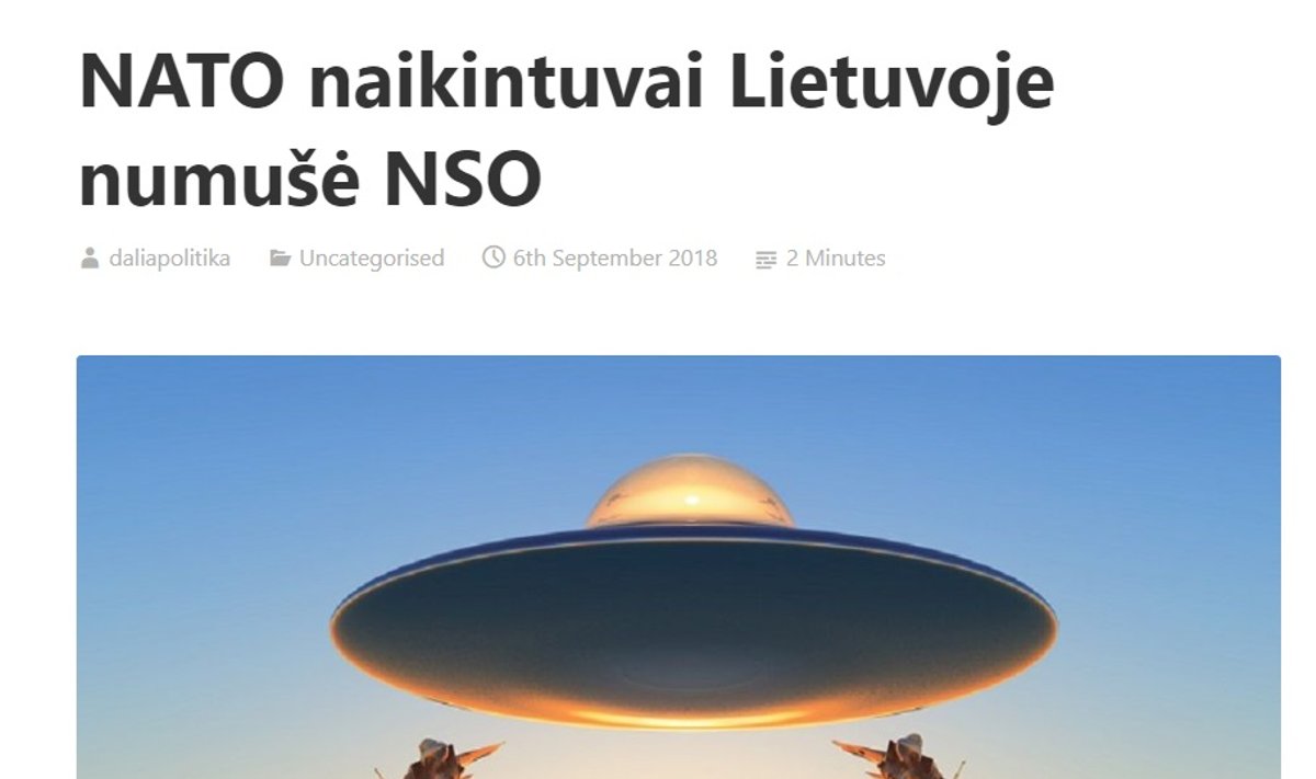 Фейк о сбитом самолетом НАТО НЛО в Литве: одна деталь заставляет задуматься  - Delfi RU
