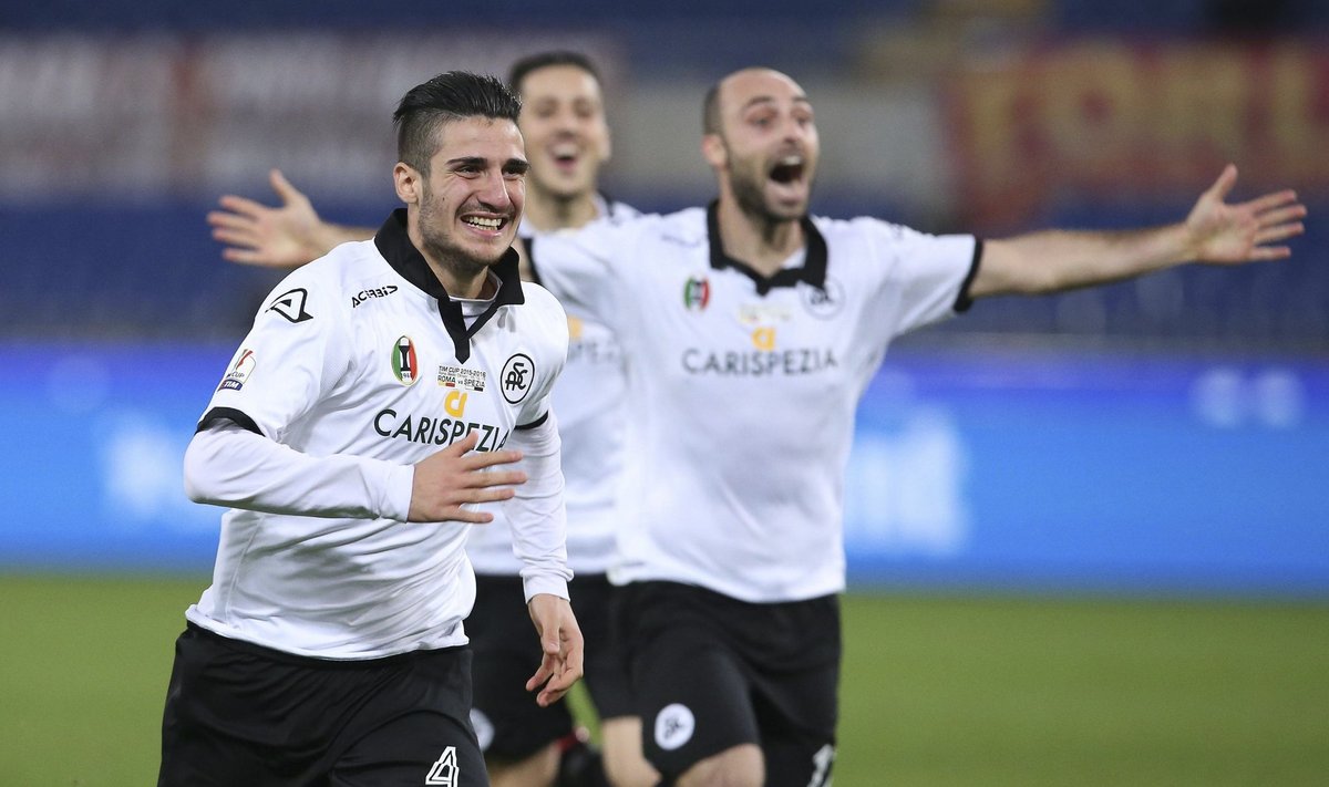 "Spezia" futbolininkai džiaugiasi