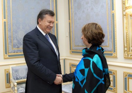 Viktoras Janukovyčius ir Catherine Ashton 