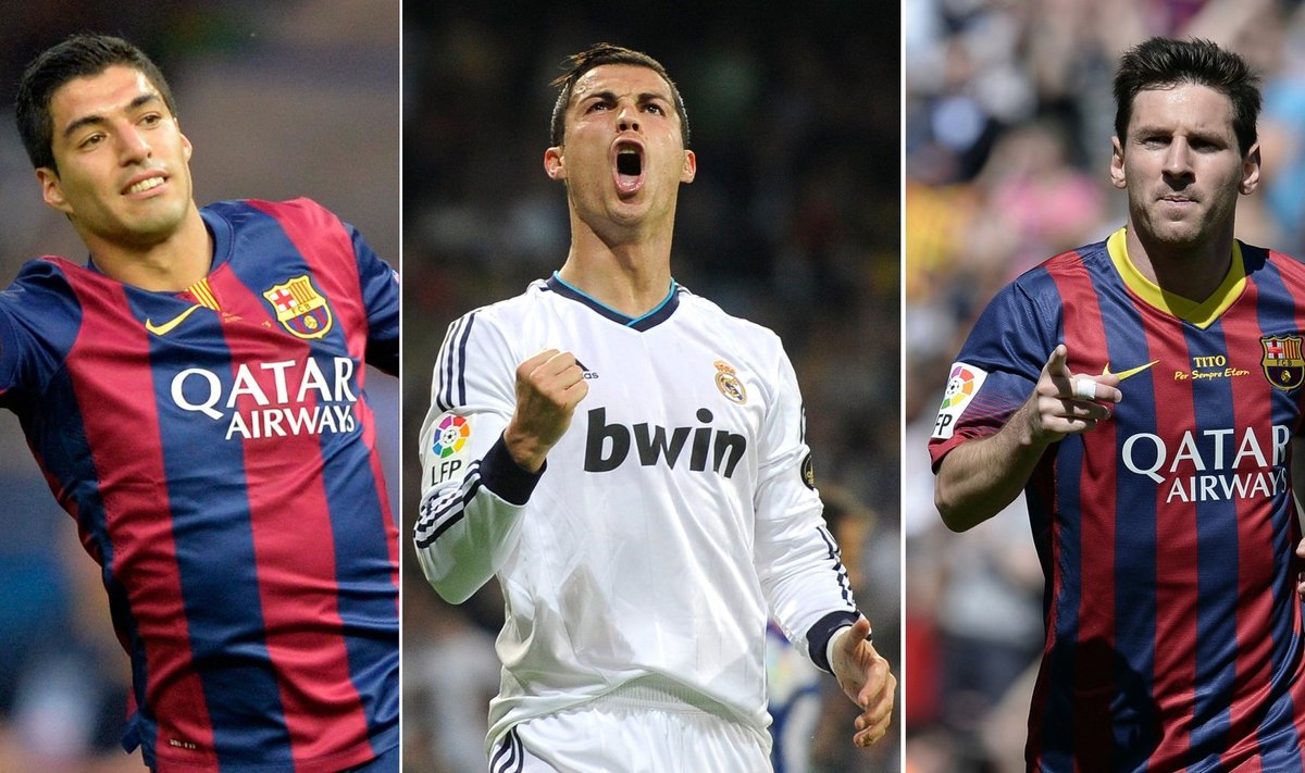 Luisas Suarezas, Cristiano Ronaldo ir  Lionelis Messi