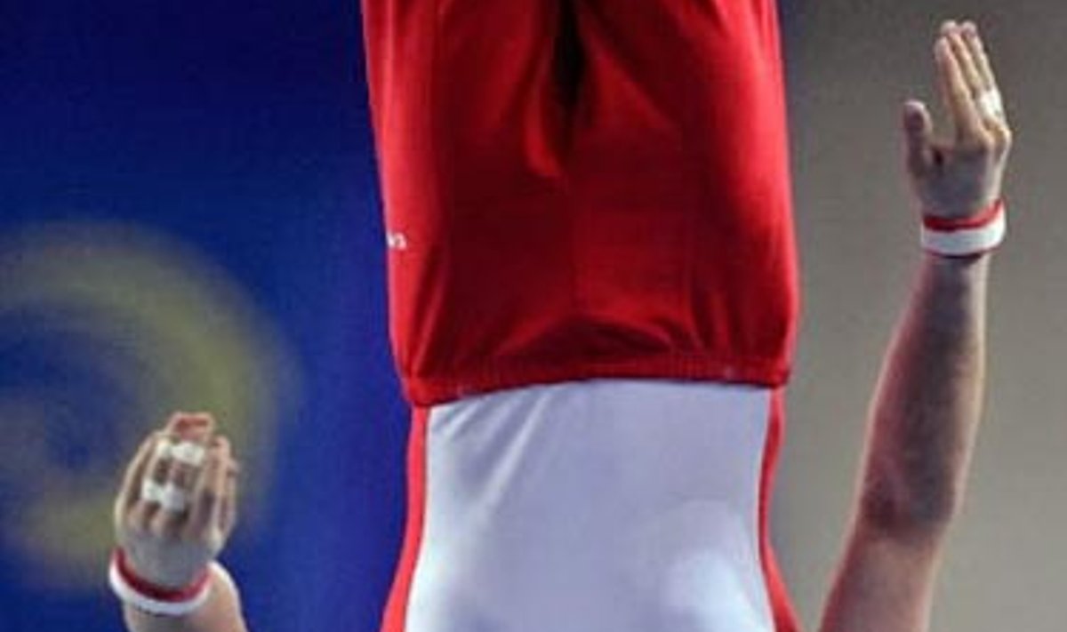 Šveicaras Philippe Sageris savo pasirodymo Europos vyrų ir moterų gimnastikos čempionato metu. 