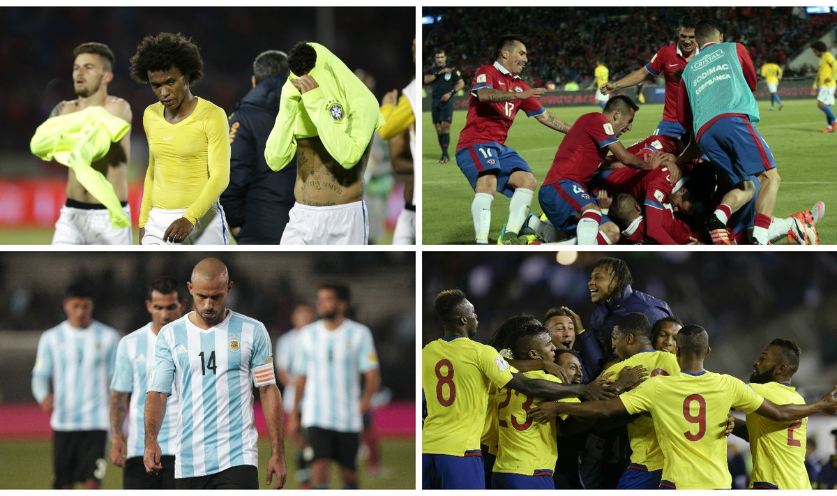 Brazilijos, Čilės, Argentinos ir Ekvadoro futbolininkai
