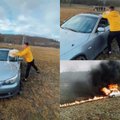 В поле сожжен BMW с литовскими номерами, но наказывать за эти действия некого