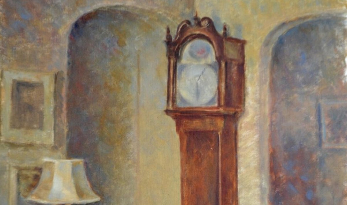 Sofija Romerienė „Interjeras su senu laikrodžiu"