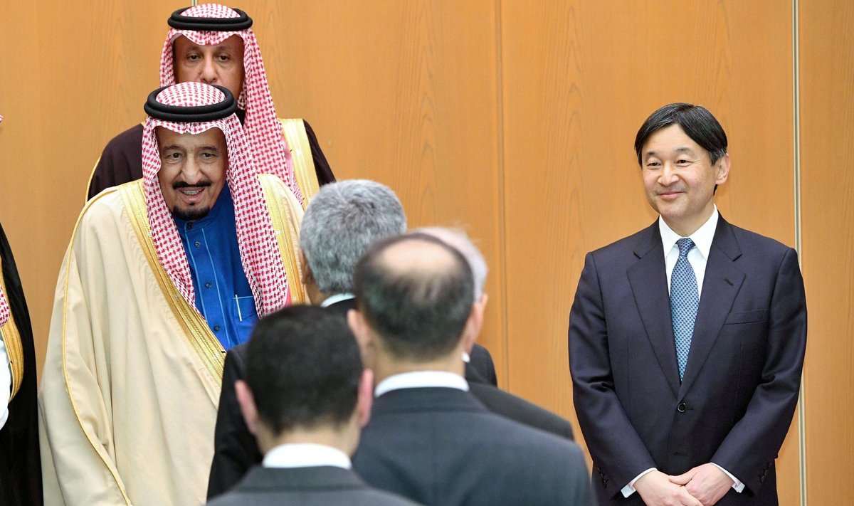 Saudo Arabijos karalius Salmanas ir Japonijos princas Naruhito