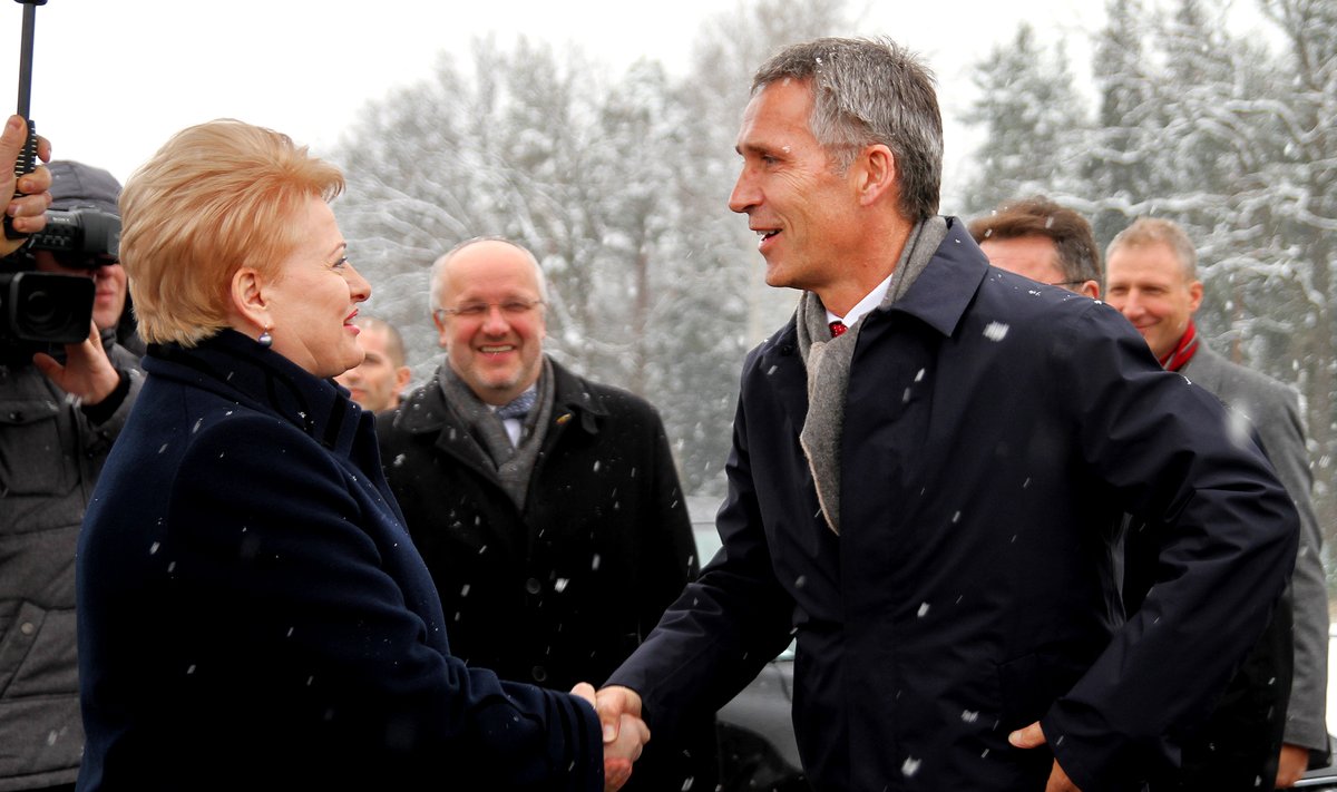 Dalia Grybauskaitė and Jens Stoltenberg in Kamėlava, Lithuania