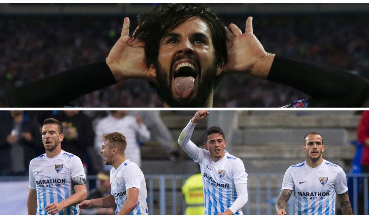 Isco ir "Malaga" futbolininkai / Foto: Reuters/AP/Scanpix