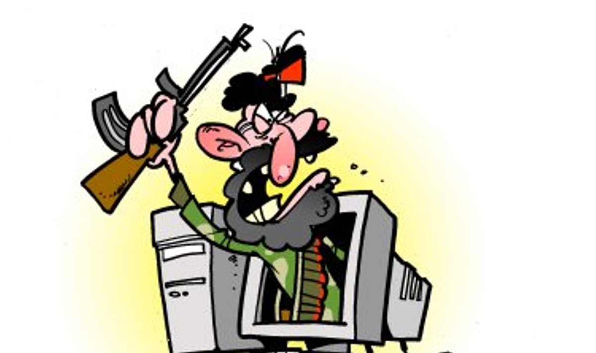 Čečėnų teroristai internete - karikatūra